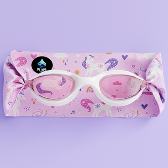 Waterplops White Junior Swimming Goggles â€“ Ultra Soft Band With Magical Unicorns | Swim Accessories