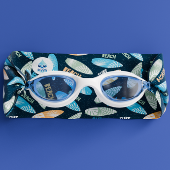 Waterplops White Junior Swimming Goggles â€“ Ultra Soft Band With Surf | Swim Accessories