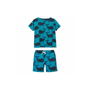Green Whale Shirts +Shorts Boys  Set