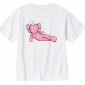 Kaws X Uniqlo Ut Kids White Pink Short Sleeve Graphic T-Shirt