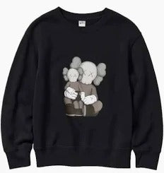 Kaws X Uniqlo Kids Black Longsleeve Sweatshirt