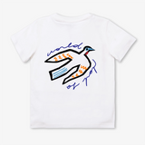 World Of Pop White Birds Protect Kids T Shirt | Organic Cotton Nature Print