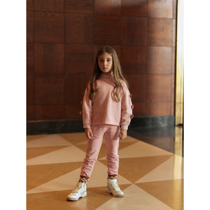 Yell Oh! Pink Organic Cotton Sweatshirt With Embroidered Hearts Blossom | Top Girl