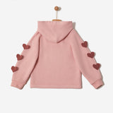 Yell Oh! Pink Organic Cotton Sweatshirt With Embroidered Hearts Blossom | Top Girl