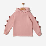 Yell Oh! Pink Organic Cotton Sweatshirt With Embroidered Hearts Blossom | Top Girl