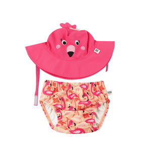 Baby Swim Diaper & Sun Hat Set for Infants and Toddlers