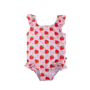 Ruffled Swimsuit with Protective Sun Coverage Design