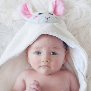 Zoocchini Baby Hooded Towel | Cotton Terry Absorbent Bath Wrap