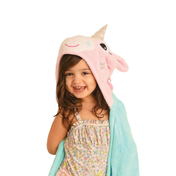 Zoocchini Baby Hooded Towel | Cotton Terry Absorbent Bath Wrap