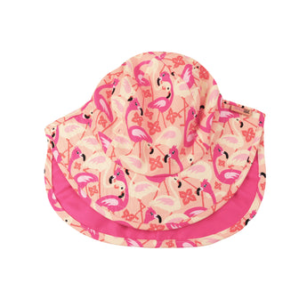 Zoocchini Flamingo Cape Sun Hat Upf 50+ | Kids Uv Protection Hat
