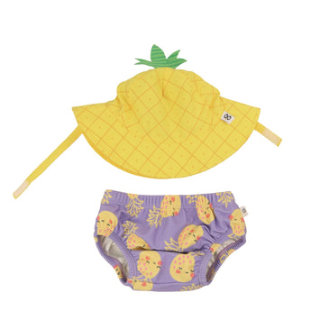 Zoocchini Reusable Swim Diaper & Sun Hat Set | Upf 50+ Baby Swimwear
