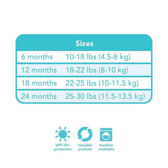 Zoocchini Reusable Swim Diaper & Sun Hat Set | Upf 50+ Baby Swimwear