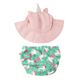 Zoocchini Reusable Swim Diaper & Sun Hat Set | Upf 50+ Baby Swimwear