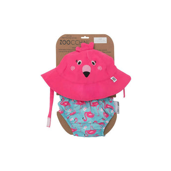 Zoocchini Reusable Swim Diaper & Sun Hat Set | Upf 50+ Baby Swimwear