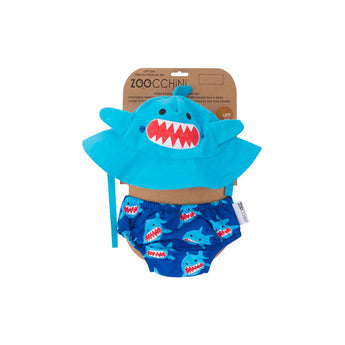 Zoocchini Reusable Swim Diaper & Sun Hat Set | Upf 50+ Baby Swimwear