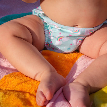 Zoocchini Reusable Swim Diaper & Sun Hat Set | Upf 50+ Baby Swimwear