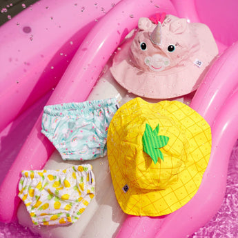 Zoocchini Reusable Swim Diaper & Sun Hat Set | Upf 50+ Baby Swimwear