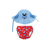 Zoocchini Reusable Swim Diaper & Sun Hat Set | Upf 50+ Baby Swimwear