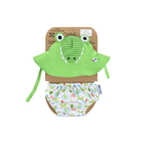 Zoocchini Reusable Swim Diaper & Sun Hat Set | Upf 50+ Baby Swimwear