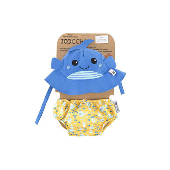 Zoocchini Reusable Swim Diaper & Sun Hat Set | Upf 50+ Baby Swimwear