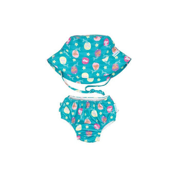 Zoocchini Reusable Swim Diaper & Sun Hat Set | Upf 50+ Baby Swimwear