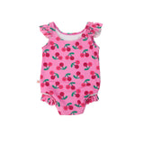 Zoocchini Ruffled One Piece Swimsuit UPF 50+ Easy Snap Crot