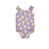 Zoocchini Ruffled One Piece Swimsuit UPF 50+ Easy Snap Crot