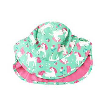Zoocchini Unicorn Cape Sun Hat Upf 50+ | Kids Uv Protection Hat