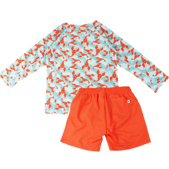 Zoocchini Upf 50+ Rashguard Swim Top & Short Set For Kids
