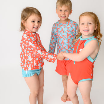Zoocchini Upf 50+ Rashguard Swim Top & Short Set For Kids