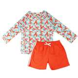 Zoocchini Upf 50+ Rashguard Swim Top & Short Set For Kids