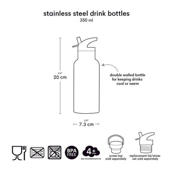 A Little Lovely Company Stainless Steel Water Bottle 350ml - My Little Thieves