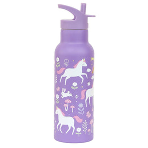 A Little Lovely Company Stainless Steel Water Bottle 500ml | Kids School Bottle - My Little Thieves