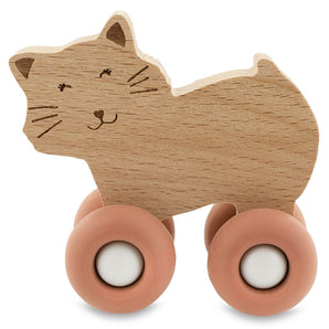 Wooden Animal Cars With Silicone Wheels