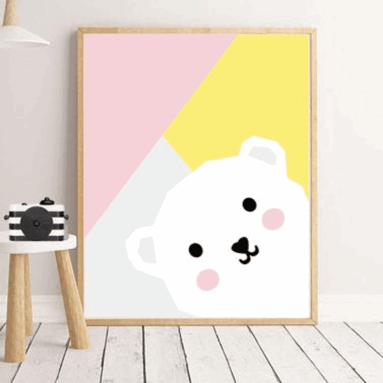 Abstract Bear Wall Art Print - My Little Thieves