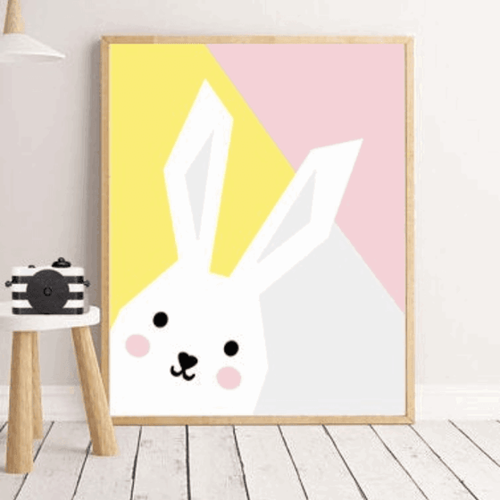 Abstract Bunny Wall Art Print - My Little Thieves