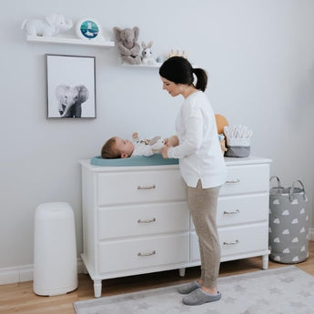 Angelcare Dress Up Nappy Pail Octagonal White | Diaper Disposal - My Little Thieves