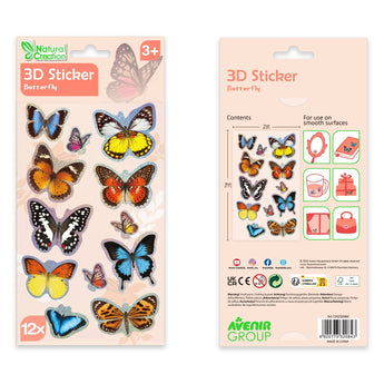 Avenir - 3D Stickers 10 pack - Butterfly Multicolour | These beautiful and realistic - looking 3D stickers pop out to showcase a gorgeous collection. | ages 3+ - My Little Thieves