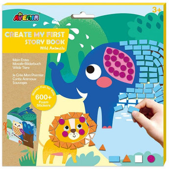 Avenir Create My First Story Book - Cars | Mosaic Junior Kit: Fun DIY Activity for Kids - Improve Coordination and Perception of Colors | Ideal gift for Kids 3+ - My Little Thieves