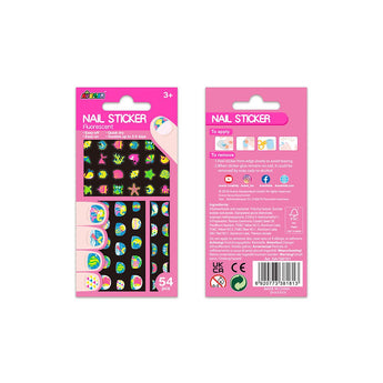 Avenir - Nail Stickers Fluorescent - Under the sea Multicolour |Peel sticker for edge to avoid tearing, remove the glue using soap or acetone | Ages 3+ - My Little Thieves