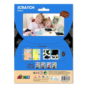 Avenir Scratch - Dinos | Arts & Crafts, Greeting Cards Set | Make Beautiful Greetings Cards | Scratch Art 3+ - My Little Thieves