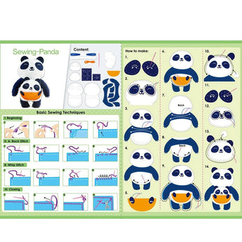 Avenir Sewing My First Doll - Mom & Baby Panda Kit | Create a Super Soft Panda Bear, Develop Motor Skills & Creativity | Safe and Educational - Trusted Art, Learning, and Entertainment for Kids 3+ - My Little Thieves
