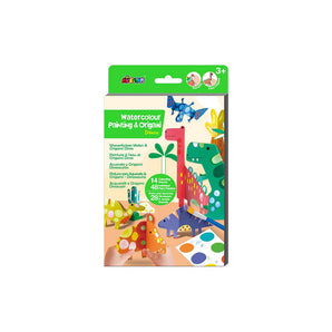 Avenir - Watercolour Painting & Origami - Dinos Multicolour | Encourage your child to be creative, great activity for rainy days, indoor play, travel and holidays | Ages 3+ - My Little Thieves