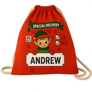 Personalized Recycled Cotton Drawstring Bag – Customizable Party Favor