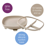 b.box 2 in 1 suction plate | Strong suction base | Removable divider to age up | Grows with your child | Curved sides for easy scooping | Dishwasher Safe | From 6m+