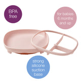 b.box 2 in 1 suction plate | Strong suction base | Removable divider to age up | Grows with your child | Curved sides for easy scooping | Dishwasher Safe | From 6m+