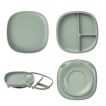 b.box 2 in 1 suction plate | Strong suction base | Removable divider to age up | Grows with your child | Curved sides for easy scooping | Dishwasher Safe | From 6m+