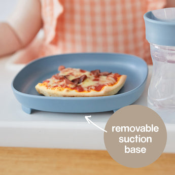 b.box 2 in 1 suction plate | Strong suction base | Removable divider to age up | Grows with your child | Curved sides for easy scooping | Dishwasher Safe | From 6m+