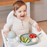b.box 2 in 1 suction plate | Strong suction base | Removable divider to age up | Grows with your child | Curved sides for easy scooping | Dishwasher Safe | From 6m+
