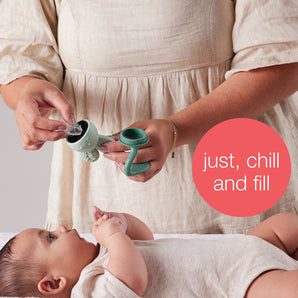 b.box Chill + Fill Teether – Sage | Fillable Water Teething Toy for Babies | Soothing Relief for Sore Gums | Chillable Design | 3m+